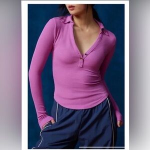 BDG Taylor Polo Top in Purple